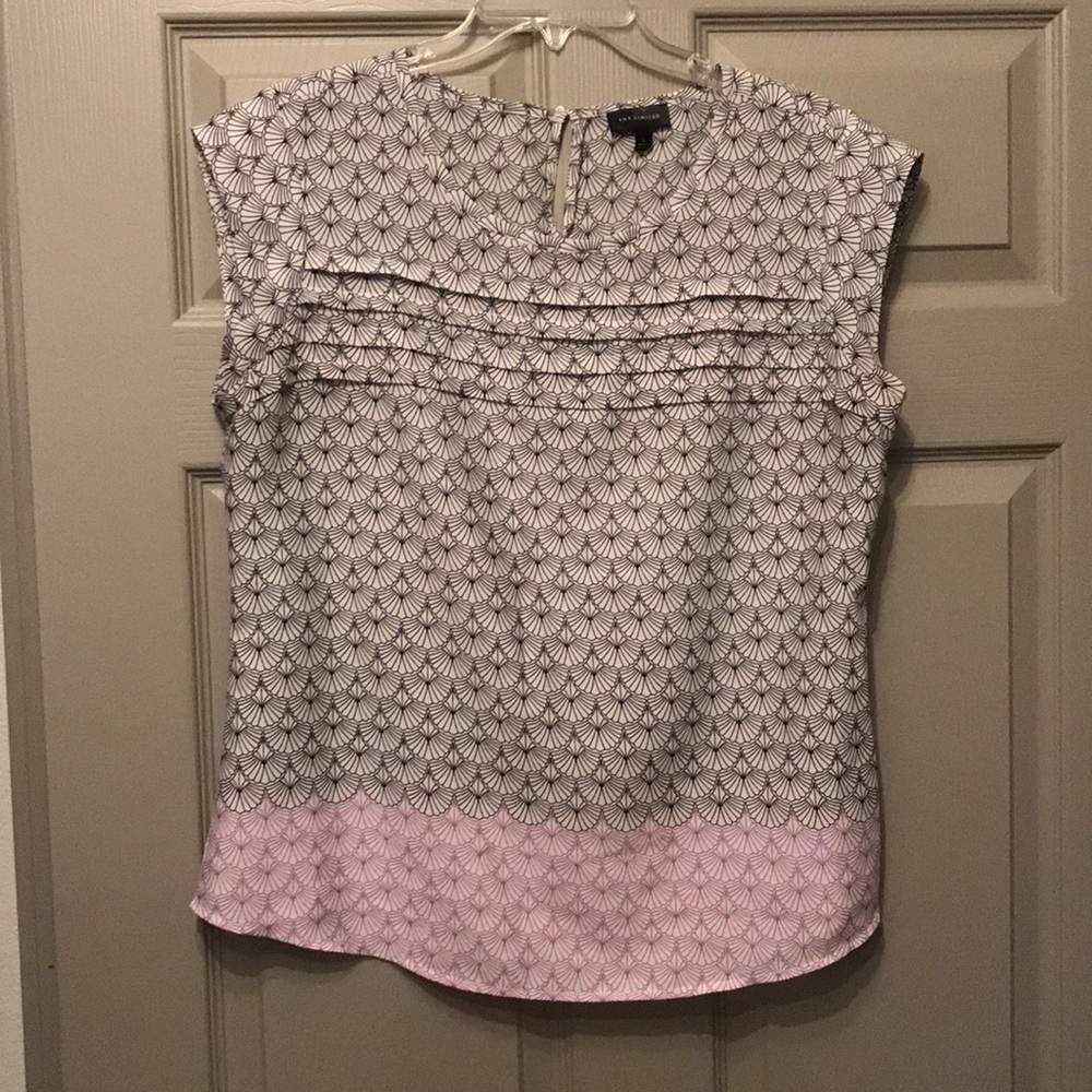 The Limited black & purple print blouse